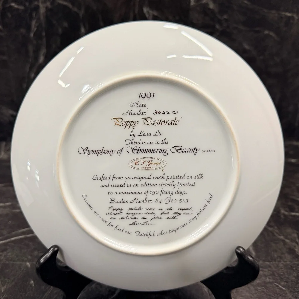 W.L. George “Poppy Pastorale” by Lena Liu Collector Plate